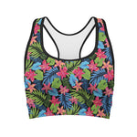 Hawaiian Floral Pattern Print Women's Sports Bra