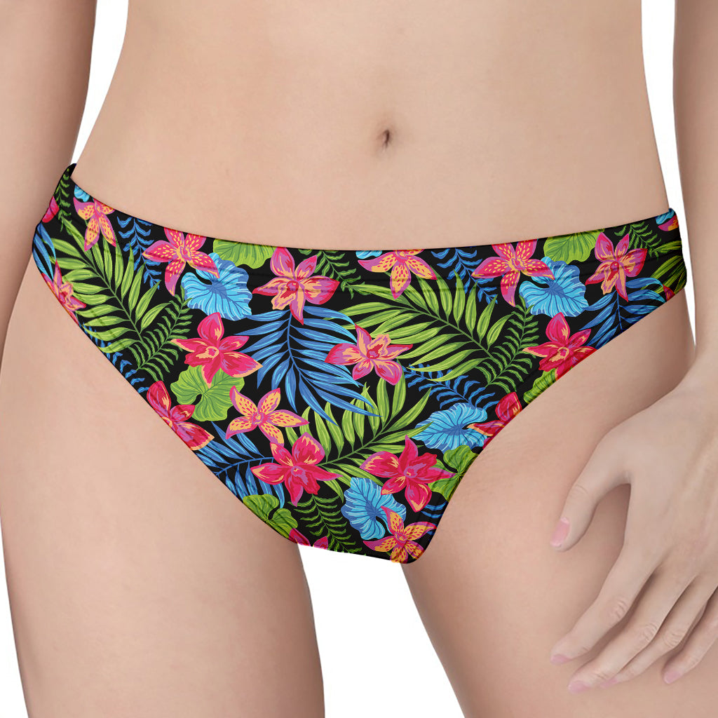 Hawaiian Floral Pattern Print Women's Thong