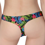 Hawaiian Floral Pattern Print Women's Thong