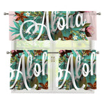 Hawaiian Flower Aloha Print 3 Piece Kitchen Curtains