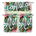 Hawaiian Flower Aloha Print 3 Piece Kitchen Curtains