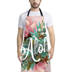Hawaiian Flower Aloha Print Bib Apron With Pocket