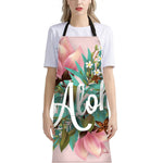 Hawaiian Flower Aloha Print Bib Apron With Pocket
