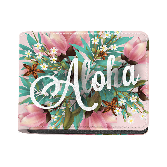 Hawaiian Flower Aloha Print Bifold Wallet