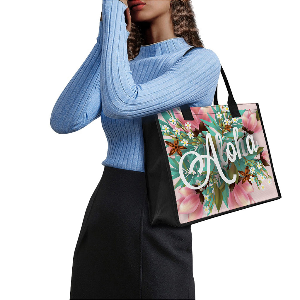Hawaiian Flower Aloha Print Canvas Tote Bag