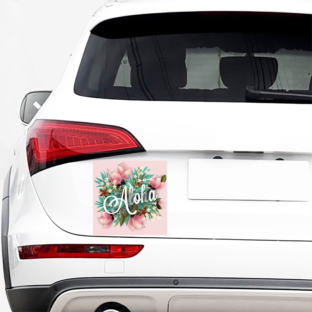 Hawaiian Flower Aloha Print Car Sticker