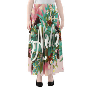 Hawaiian Flower Aloha Print Chiffon Maxi Skirt