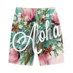 Hawaiian Flower Aloha Print Cotton Shorts