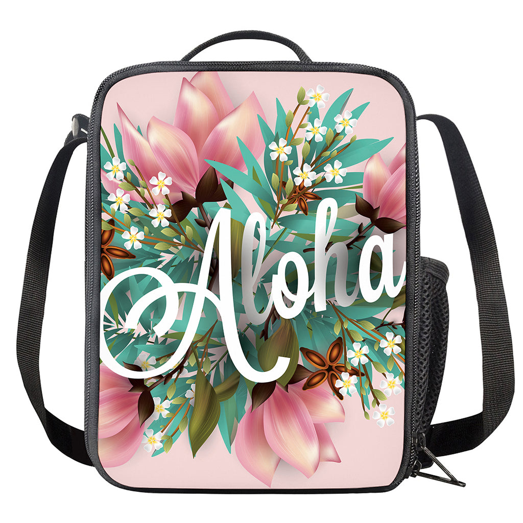 Hawaiian Flower Aloha Print Crossbody Lunch Bag