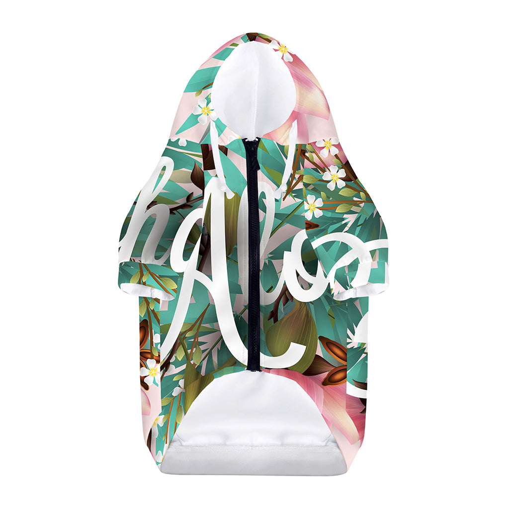 Hawaiian Flower Aloha Print Dog Zip Up Hoodie