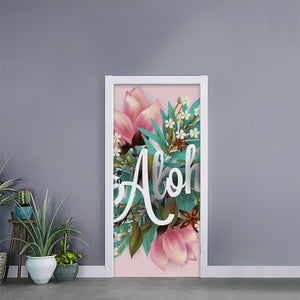 Hawaiian Flower Aloha Print Door Sticker