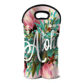 Hawaiian Flower Aloha Print Double Neoprene Wine Tote