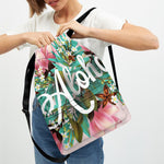 Hawaiian Flower Aloha Print Drawstring Backpack
