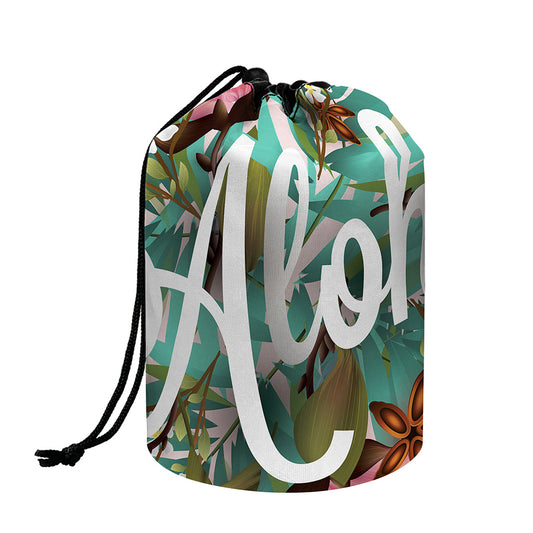 Hawaiian Flower Aloha Print Drawstring Makeup Bag