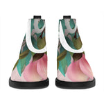 Hawaiian Flower Aloha Print Flat Ankle Boots