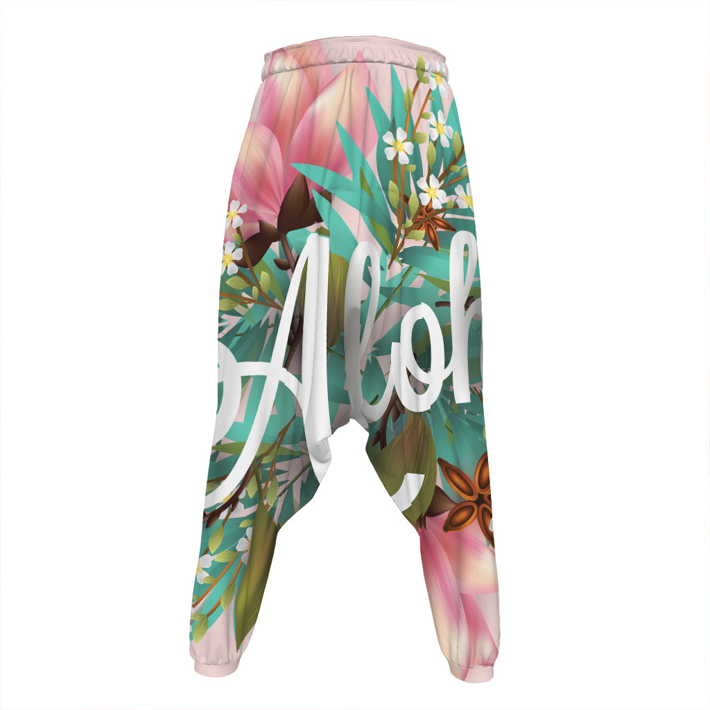 Hawaiian Flower Aloha Print Hammer Pants