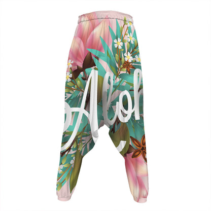 Hawaiian Flower Aloha Print Hammer Pants