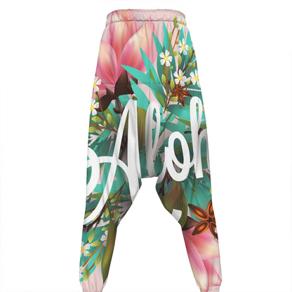 Hawaiian Flower Aloha Print Hammer Pants