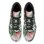 Hawaiian Flower Aloha Print High Top Leather Sneakers