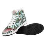 Hawaiian Flower Aloha Print High Top Leather Sneakers