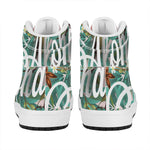 Hawaiian Flower Aloha Print High Top Leather Sneakers