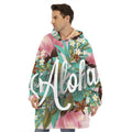 Hawaiian Flower Aloha Print Hoodie Blanket