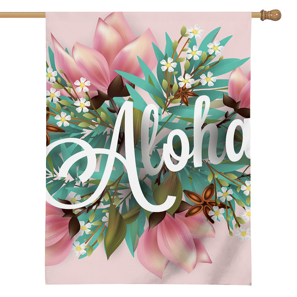 Hawaiian Flower Aloha Print House Flag