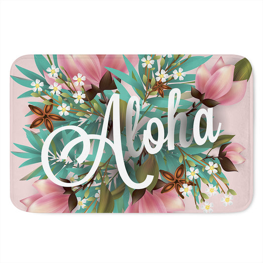 Hawaiian Flower Aloha Print Indoor Door Mat