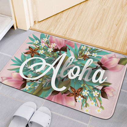 Hawaiian Flower Aloha Print Indoor Door Mat