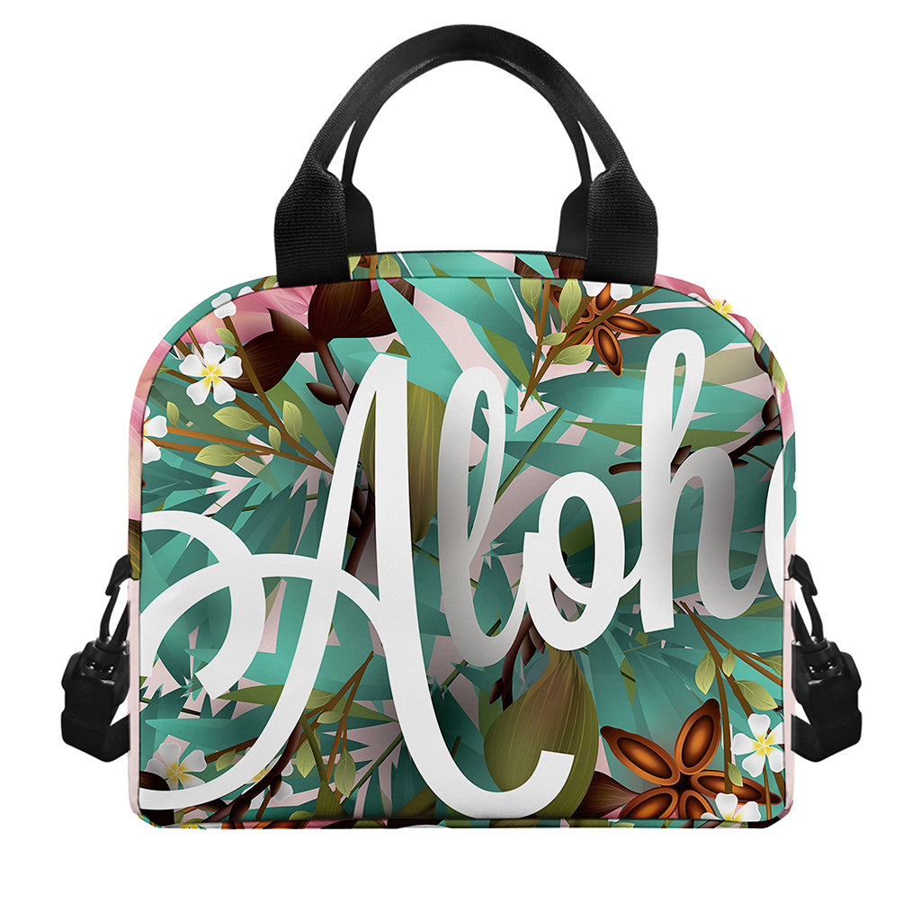 Hawaiian Flower Aloha Print Insulated Lunch Bag