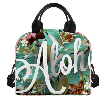 Hawaiian Flower Aloha Print Insulated Lunch Bag
