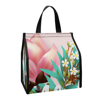 Hawaiian Flower Aloha Print Insulated Lunch Tote
