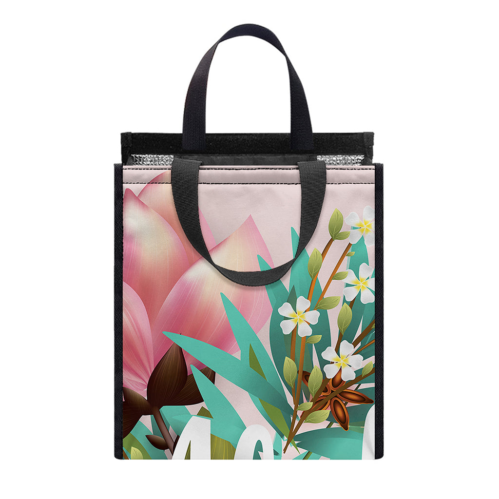 Hawaiian Flower Aloha Print Insulated Lunch Tote