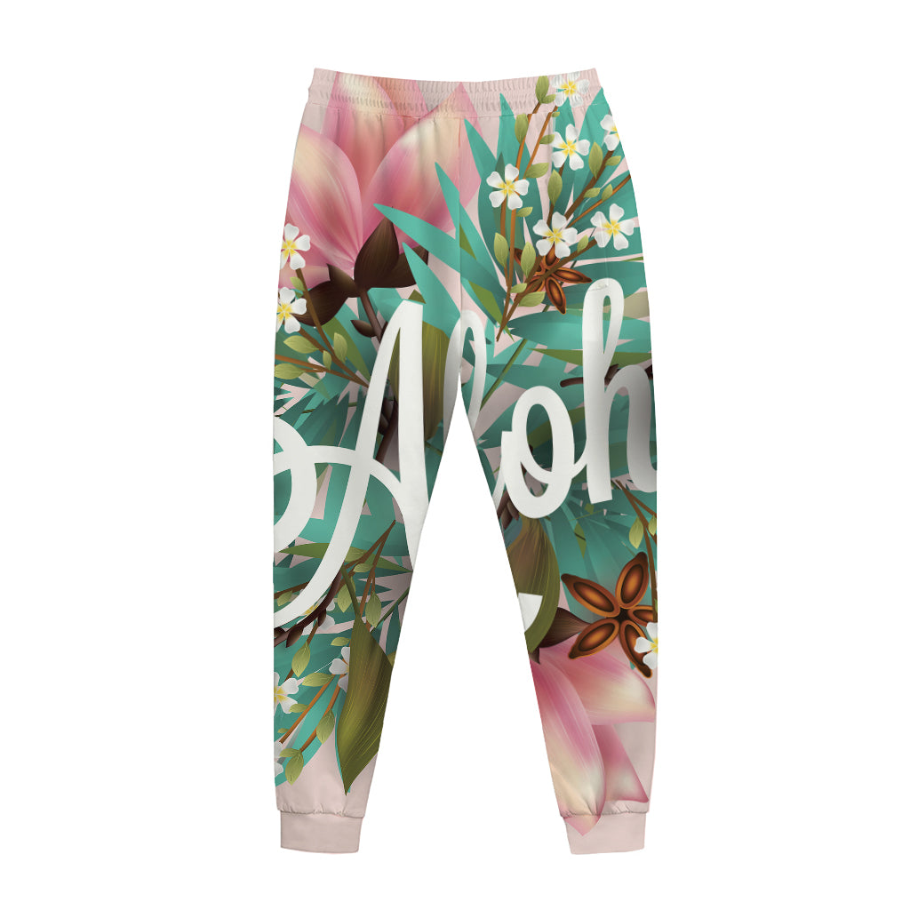 Hawaiian Flower Aloha Print Jogger Pants