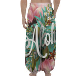 Hawaiian Flower Aloha Print Lantern Pants
