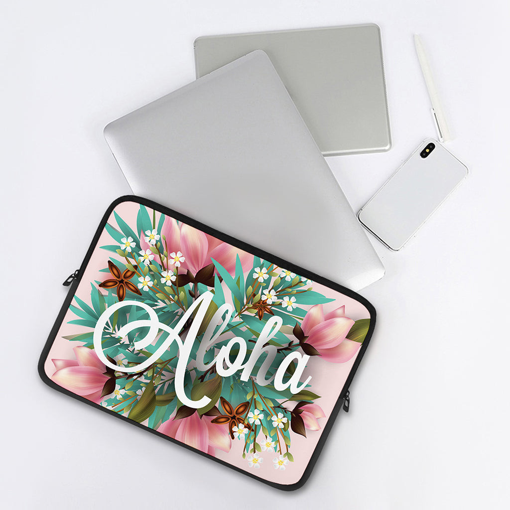 Hawaiian Flower Aloha Print Laptop Sleeve