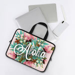 Hawaiian Flower Aloha Print Laptop Sleeve With Handle