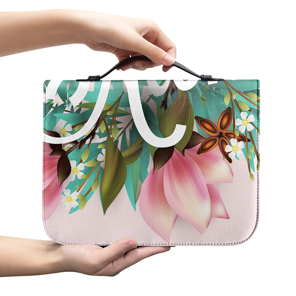 Hawaiian Flower Aloha Print Leather Bible Cover
