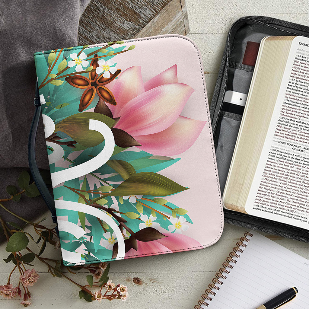 Hawaiian Flower Aloha Print Leather Bible Cover