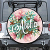 Hawaiian Flower Aloha Print Leather Spare Tire Cover