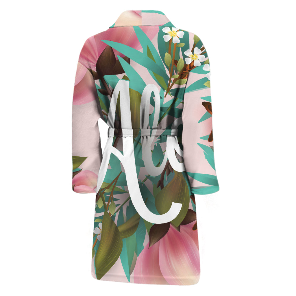 Hawaiian Flower Aloha Print Men's Bathrobe