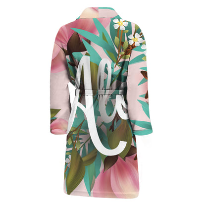 Hawaiian Flower Aloha Print Men's Bathrobe
