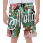 Hawaiian Flower Aloha Print Men's Beach Shorts