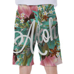 Hawaiian Flower Aloha Print Men's Beach Shorts
