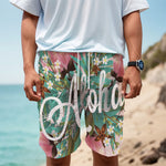 Hawaiian Flower Aloha Print Men's Cargo Shorts