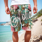 Hawaiian Flower Aloha Print Men's Cargo Shorts