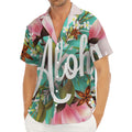 Hawaiian Flower Aloha Print Men's Deep V-Neck Shirt
