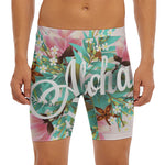 Hawaiian Flower Aloha Print Men's Long Boxer Briefs