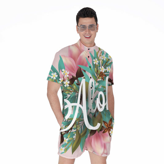 Hawaiian Flower Aloha Print Men's Rompers