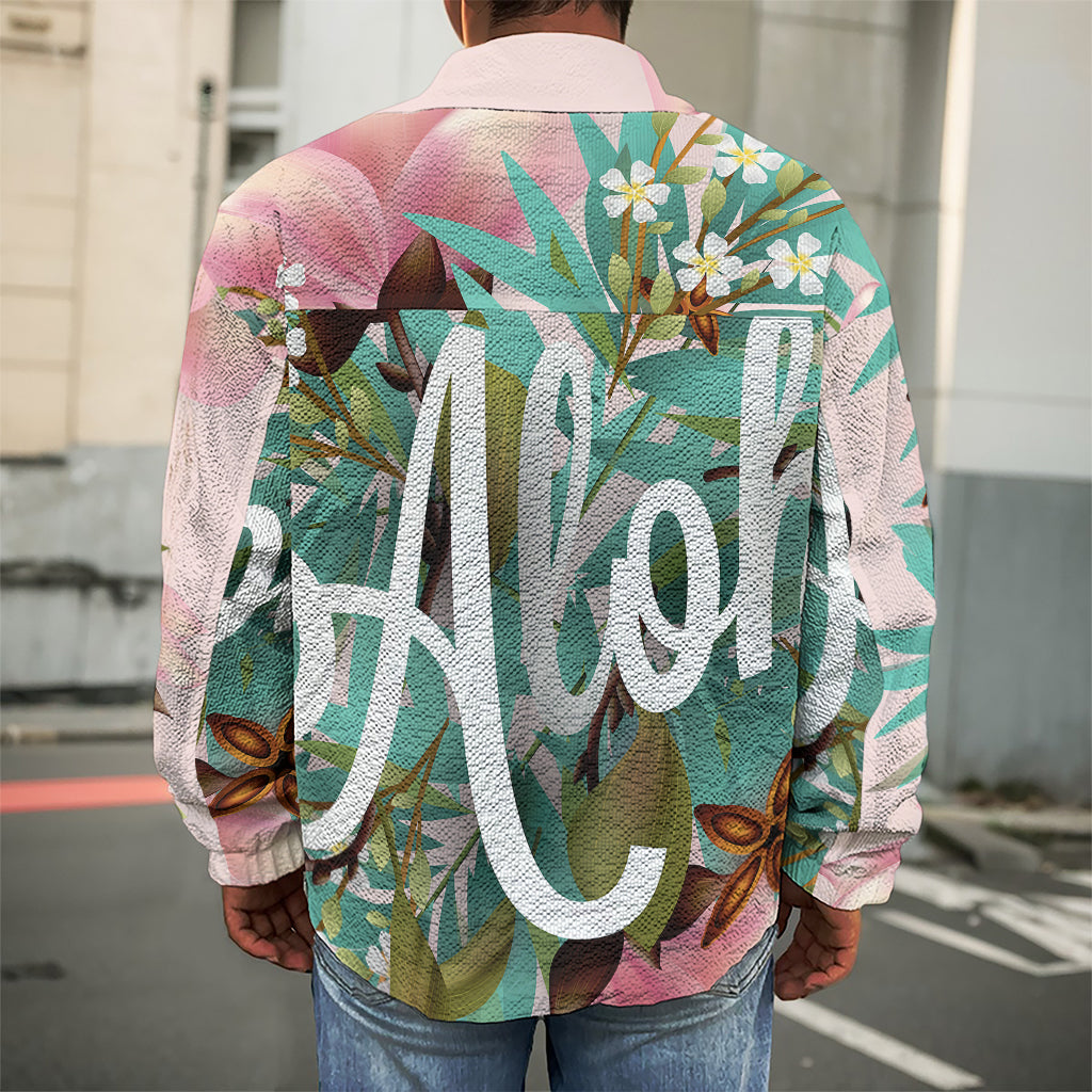 Hawaiian Flower Aloha Print Men's Shirt Jacket